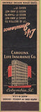 Matchbook Cover - Carolina Life Insurance Columbia SC