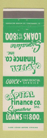 Matchbook Cover - Capital Finance Company Winchester KY