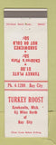 Matchbook Cover - Turkey Roost Kawkawlin MI