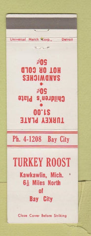 Matchbook Cover - Turkey Roost Kawkawlin MI