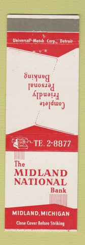 Matchbook Cover - Midland National Bank Midland MI