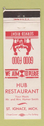 Matchbook Cover - Hub Restaurant St Ignace MI WEAR
