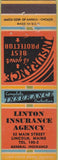 Matchbook Cover - Linton Insurance Lincoln ME