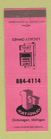 Matchbook Cover - 1st National Bank Ontonagon MI
