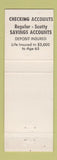 Matchbook Cover - 1st National Bank Ontonagon MI