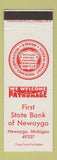 Matchbook Cover - First State Bank Newaygo MI