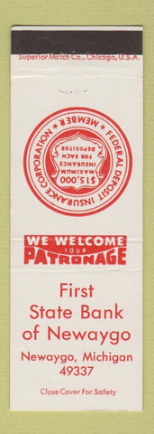Matchbook Cover - First State Bank Newaygo MI