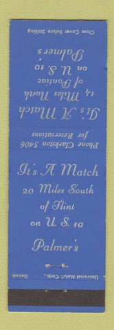 Matchbook Cover - It's a Match Palmer's Clarkston MI