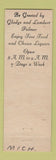 Matchbook Cover - It's a Match Palmer's Clarkston MI