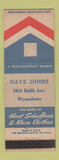 Matchbook Cover - Hart Schaffner Marx Men's Clothes Dave Jones Wyandotte MI