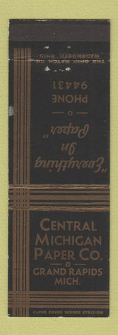 Matchbook Cover - Central Michigan Paper Grand Rapids MI
