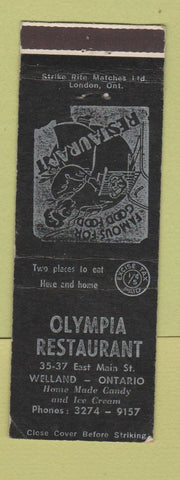 Matchbook Cover - Olympia Restaurant Welland ON