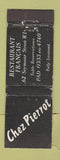 Matchbook Cover - Chez Pierrot French Restaurant London UK England WORN