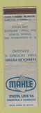 Matchbook Cover - Mahle Metal Leve Sao Paulo Brazil WEAR