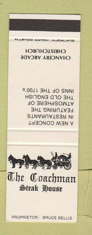 Matchbook Cover - The Coachman Steak House Christchurch New Zealand SAMPLE