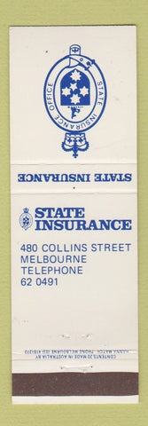 Matchbook Cover - State Insurance Melbourne Australia