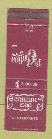 Matchbook Cover - Cancun 1900 Restaurante Cancun Mexico