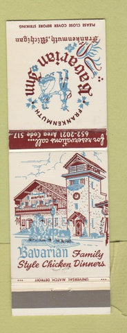 Matchbook Cover - Bavarian Inn Frankenmuth MI