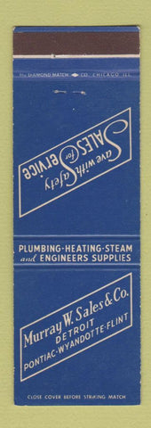 Matchbook Cover - Murray W Sales Plumbing Heating Supply Detroit Flint MI