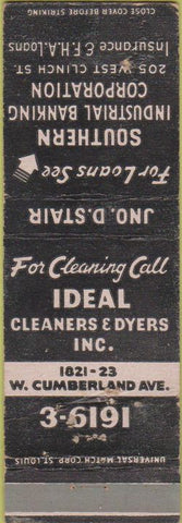 Matchbook Cover - Ideal Cleaners Southern Banking WORN