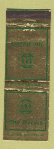 Matchbook Cover - The Recess Fisher Building Detroit MI WEAR