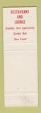 Matchbook Cover - Spanish Colonial Room Southfield MI