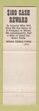 Matchbook Cover - Brian Tolks Ford Upper Hutt New Zealand