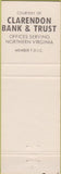 Matchbook Cover - Arlington Hospital Gift Shop Arlington VA purple