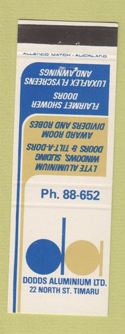 Matchbook Cover - Dodds Aluminum Timaru New Zealand