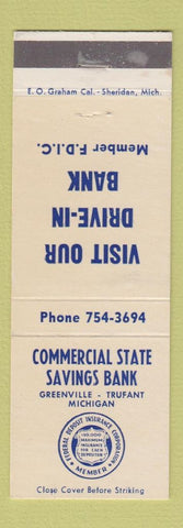 Matchbook Cover - Commercial State Savings Bank Trufant Greenville MI