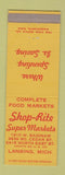 Matchbook Cover - Shop Rite Super Markets Grocery Lansing MI