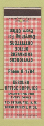 Matchbook Cover - Kessler Office Supply Engravers Grand Rapids MI
