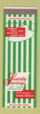 Matchbook Cover - Security Savings and Loan Jackson MI