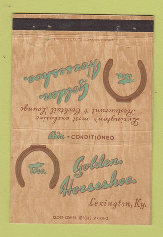 Matchbook Cover - Golden Horseshoe Lexington KY 40 Strike