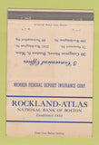 Matchbook Cover - Rockland Atlas National Bank Boston MA 40 Strike
