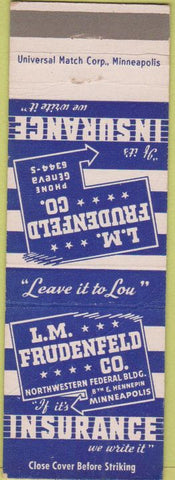 Matchbook Cover - LM Frudenfeld Co Minneapolis MN