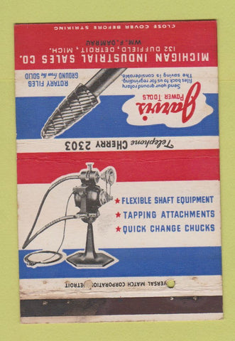 Matchbook Cover - Jarvis Power Tools Detroit MI 40 Strike