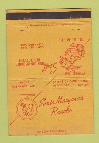 Matchbook Cover - Santa Margarita Rancho US Marines Oceanside CA 40 Strike