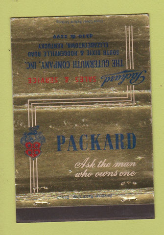 Matchbook Cover - Gutermuth Packard Elizabethtown KY WEAR 40 Strike