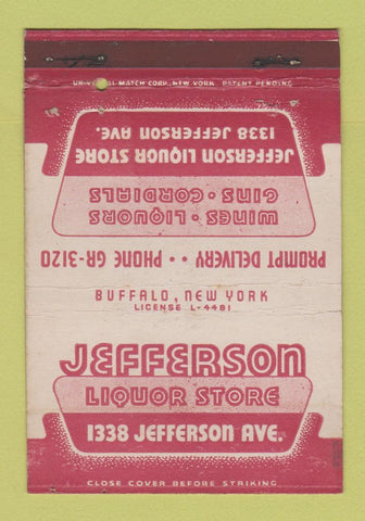 Matchbook Cover - Jefferson Liquor Store Buffalo NY 40 Strike