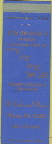 Matchbook Cover - R Edward Rice Insurance