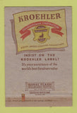 Matchbook Cover - Kroehler Furniture South Norwalk CT 40 Strike