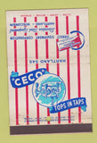 Matchbook Cover - Ceco Taps Correct Equipment Hartland WI 22 Strike Feature