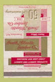 Matchbook Cover - Southern Atlantic Lumber 1956 Greensboro NC WEAR 40 Strike