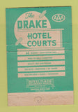 Matchbook Cover - Drake Hotel Courts Nashville TN 40 Strike