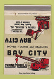 Matchbook Cover - Bay City Crane Mobile Roselle NJ 40 Strike