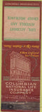 Matchbook Cover - Columbian Life Insurance WORN