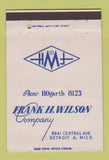 Matchbook Cover - Frank Wilson Company Detroit MI 40 Strike