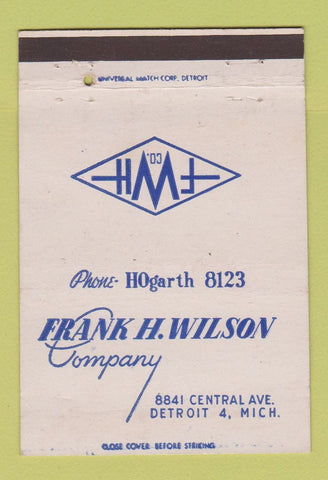 Matchbook Cover - Frank Wilson Company Detroit MI 40 Strike