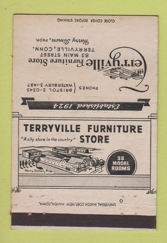 Matchbook Cover - Terryville Furniture Store CT 40 Strike